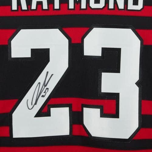 Неподправена Майк Адидас в Ретро стил с автограф Лукас Рэймонда Детройт Ред Уингс в рамката на 2022-23 г. -