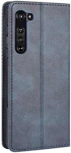 Калъф HualuBro Motorola Edge, устойчив на удари чанта-портфейл от изкуствена кожа в ретро стил, Панти калъф-книжка