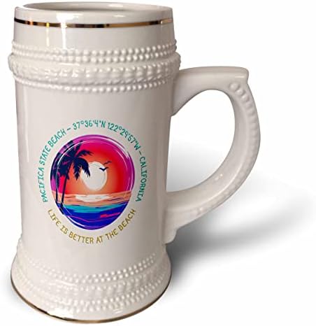 3 от Кодекса за плаж Роза Pacifica, Калифорния. Животът става по-добре в чаша Stein в 22 грама (stn-362039-1)