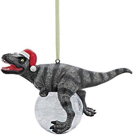 Дизайн Коледно Toscano Blitzer тиранозавър рекс Rex с Празнична украса под формата на шапката на дядо коледа: