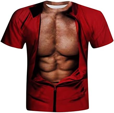 Yowein? Тениска за Момчета, Къса Тениска За Момчета, 3D Тениски с кръгло деколте и шнур мускулите, Тениски за