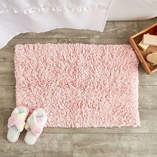 Нескользящий подложка за баня Juvale, Плюшено Розово килимче за банята за душ (32 х 20 см)