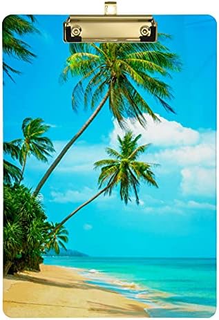 Клипборда Glaphy Tropical Palms Beach, Акрилни Бележник формат А4 за студенти, Учители, Съседи из Офиса, Нископрофилен