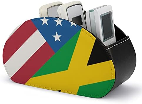 Американски Ямайски Флаг Кожен Държач на Дистанционното Управление Забавен Кутия За съхранение на Caddy Настолен