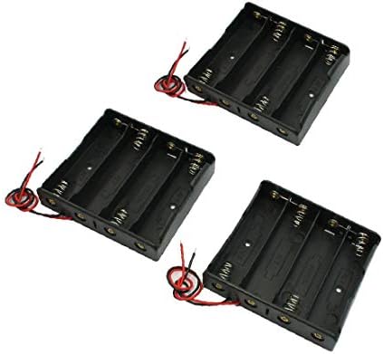 X-DREE 3ШТ Черно 4x18650 3,7 В Отделението отделение за съхранение с кабелни изводи (3ШТ Черно 4x18650 3,7 В