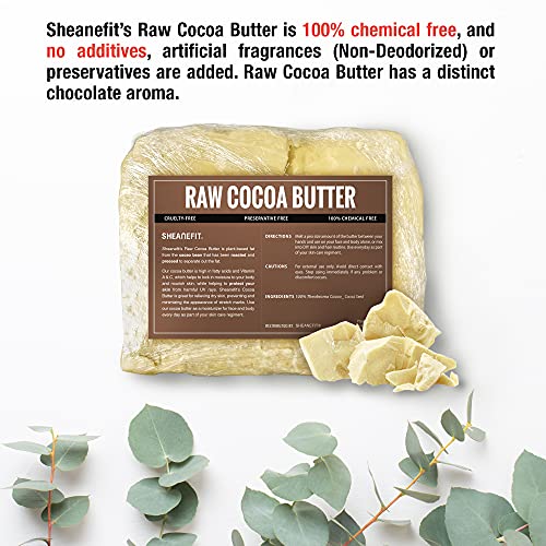 Шоколад сурово какаово масло Sheanefit Bulk Bar - Овлажняващ крем масло за тяло, отлично за самостоятелно приготвяне