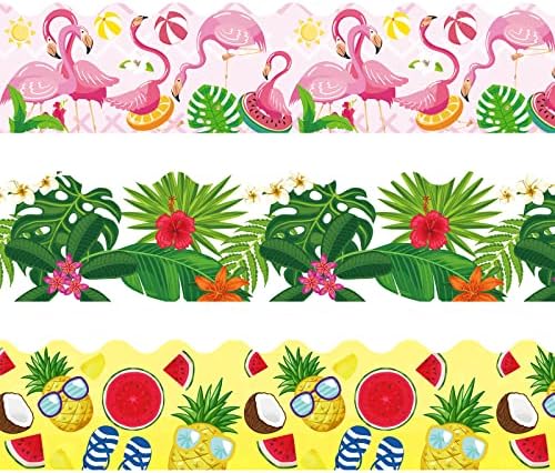 60 Фута Лятна обяви Филета Декориране на Плаж Фламинго Лимон Филета Етикети Подвижна Черна дъска Рамка за класната стая, Офис, Партита (Фламинго)