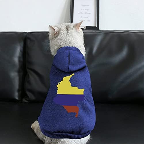 Флаг и Картата на Колумбия Дрехи за кучета Зимни Блузи за домашни любимци Меки и Топли Блузи за Малки до Средни