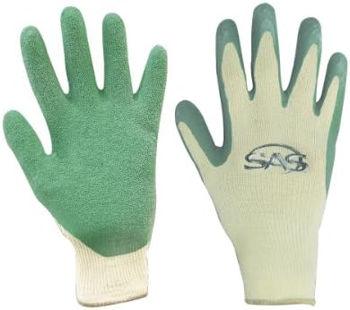 Плетени Ръкавици SAS Safety 6637 С Морщинистым покритие от латекс - M, Зелен