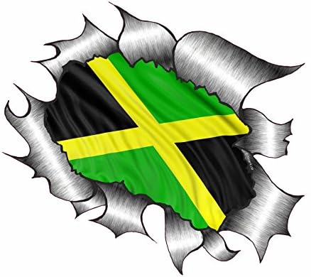 Дрипави Метал Ямайка Винил флаг на Ямайка | Стикер | 4 x 4