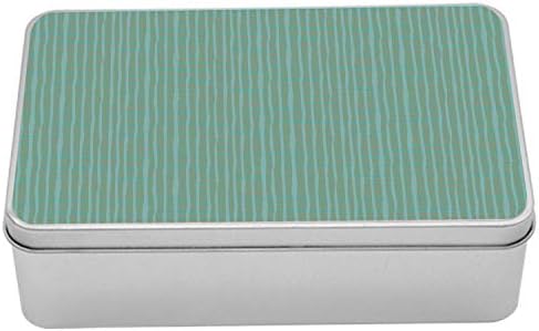 Абстрактна метална кутия Ambesonne, Опростен дизайн в неутрални земни тонове, Вид квадратни петна с Четка, Многоцелеви