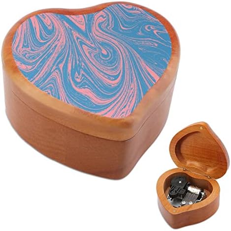 Японската Мраморна Дървена Музикална Ковчег В Формата на Сърце Музикални Кутии Реколта Дървена Кутия за Подарък