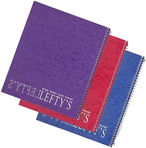 Тетрадка за левичари в колежа съответствие с надпис Левичар на корицата, Комплект от 3 броя, Различни цветове