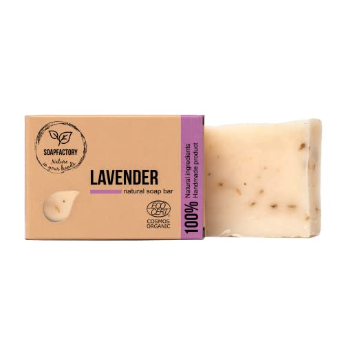 Soap Factory - Напълно Естествено овесена каша сапун с Лавандула, Органично Отшелушивающее сапун за тяло за