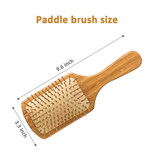 Четка гребло, четка за коса, изработени от чисто естествен бамбук, без пребоядисване, масажи за кожата на главата