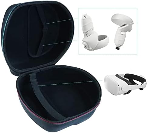 Калъф Esimen за носене, Слот за слушалки Oculus Quest 2 VR и аксесоари за контролери Защитна чанта (Черна)