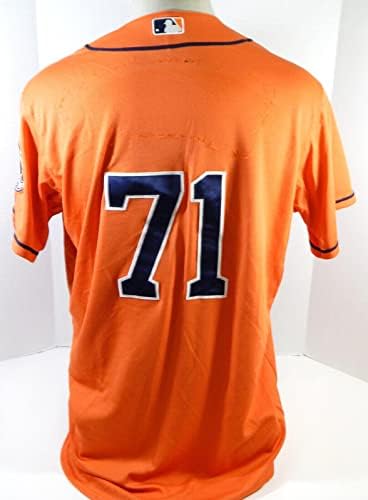2013-19 Хюстън Астрос 71 Използвана в играта Оранжева Риза, Табела с името на Изтрита 48 DP25551 - Използваните