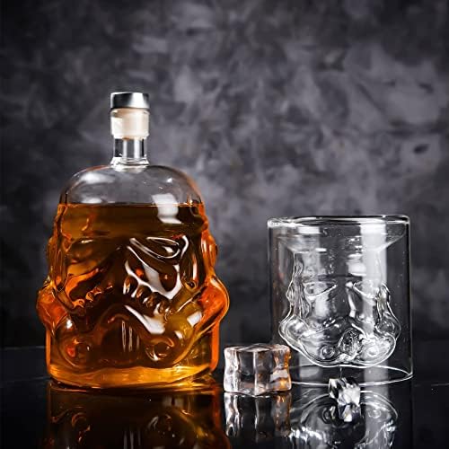 Прозрачен Творчески Комплект графинов за Бутилка уиски с 2 Бокалами 150 мл за алкохол, Бърбън, Лепенката, Водка,