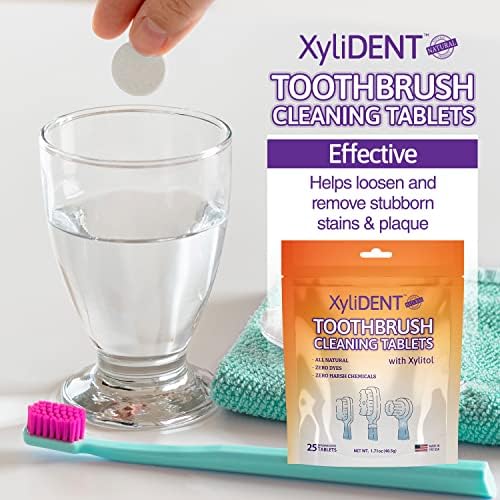 Таблетки за почистване на зъбни четки XyliDENT, Препарат за миене на зъбите за Ръчни четка за зъби и Глави за
